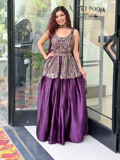 Purple Majesty Partywear Lehenga