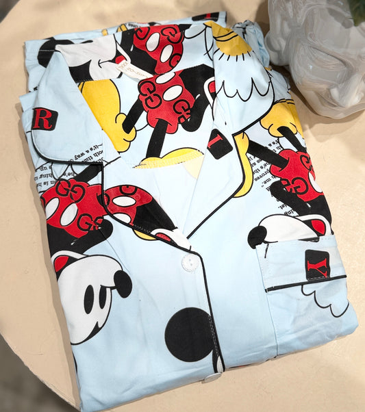 Mickey mouse print 2 piece night suit set