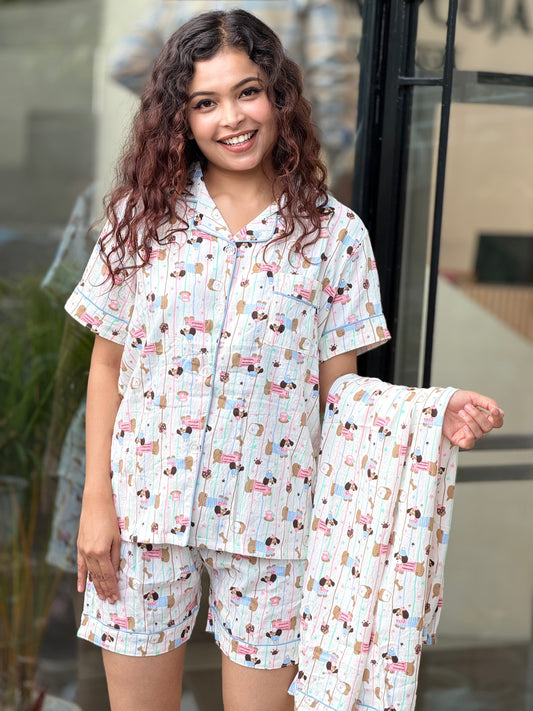 Three piece night suit