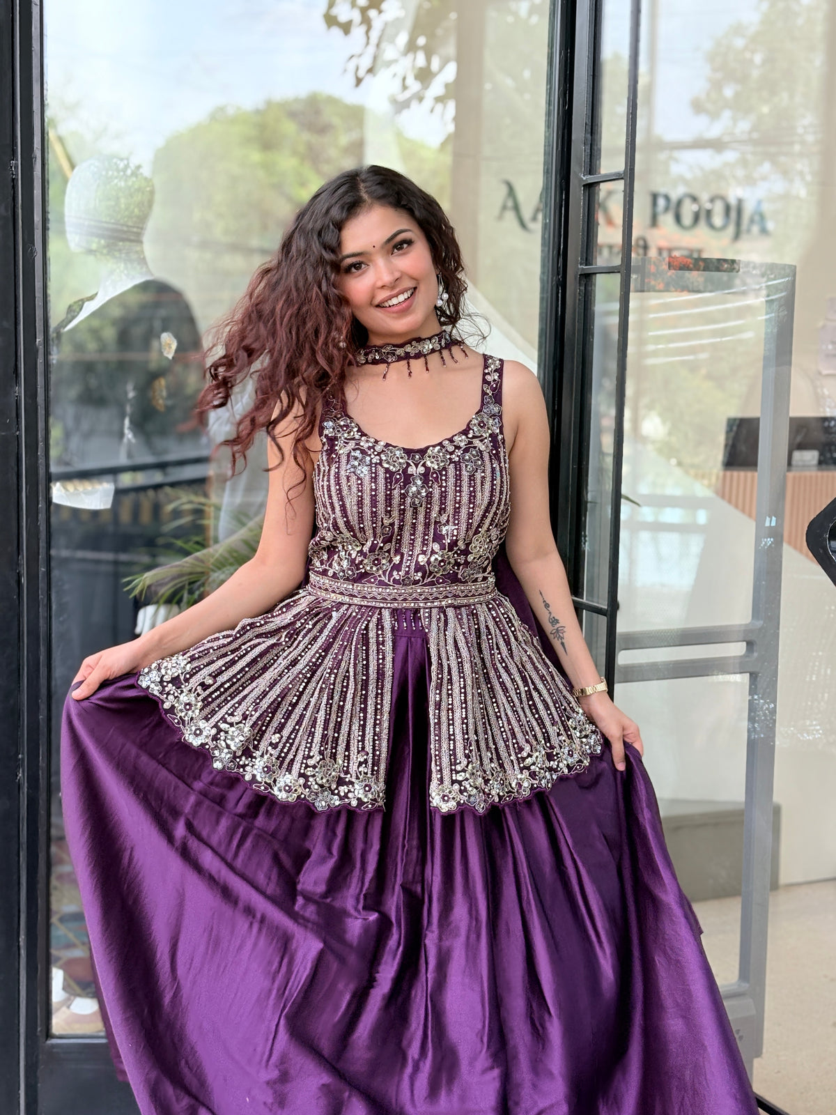 Purple Majesty Partywear Lehenga