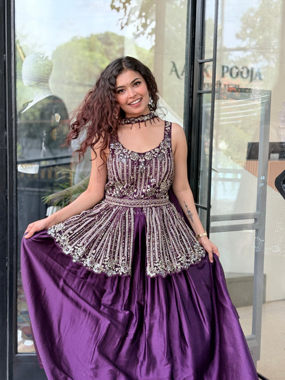 Purple Majesty Partywear Lehenga