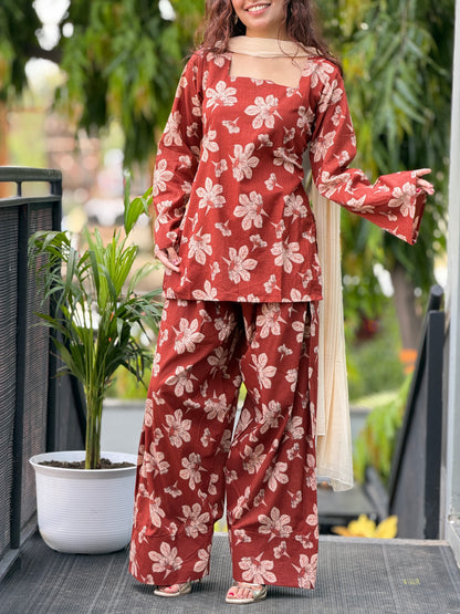 3 piece cotton farsi suit set