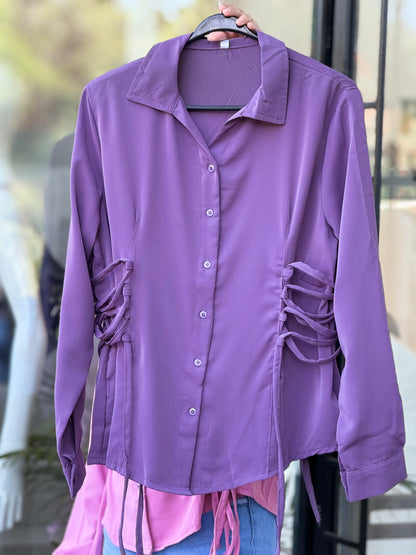 Pink Corset Style Shirt Top