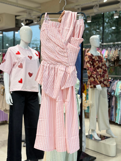 Striped Peplum Co-Ord Set