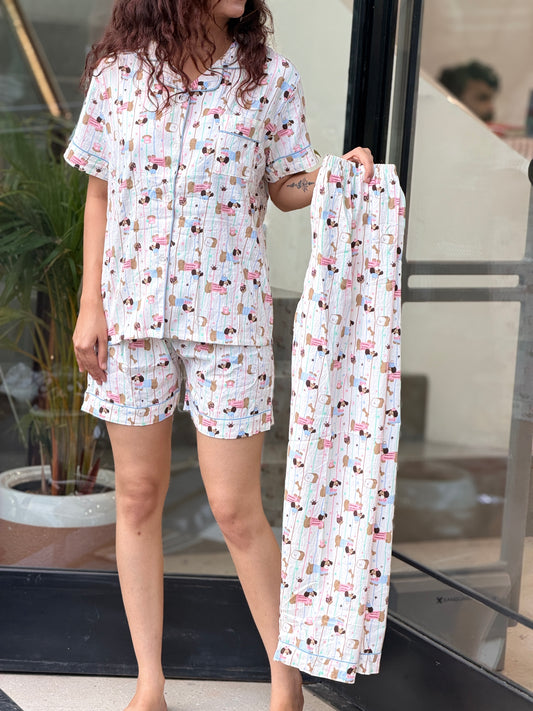 Three piece night suit