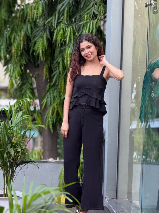 Ruffle strip sleeves co-ord set