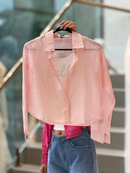 Sparkle partywear shirt with inner